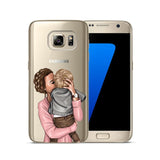 Fashion Black Brown Hair Cover For Samsung