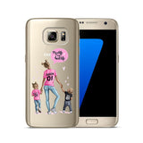 Fashion Black Brown Hair Cover For Samsung