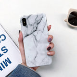 Marble Silicon Soft TPU Back Cover on for Huawei