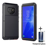 Tempered glass+Full Protective Luxury Doom Armor Metal Case For Samsung