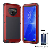 Tempered glass+Full Protective Luxury Doom Armor Metal Case For Samsung