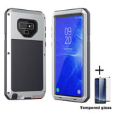 Tempered glass+Full Protective Luxury Doom Armor Metal Case For Samsung