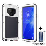 Tempered glass+Full Protective Luxury Doom Armor Metal Case For Samsung