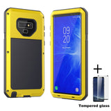 Tempered glass+Full Protective Luxury Doom Armor Metal Case For Samsung